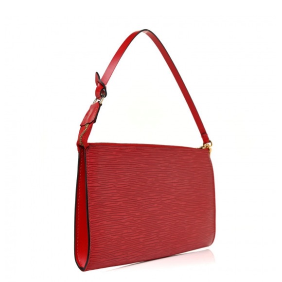 PRICE DROP! ❤️ Authentic Louis Vuitton Red Epi Leather Pochette Clutch - Picture 2 of 15
